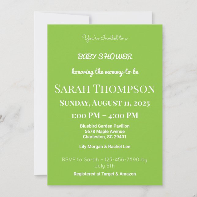 Blush Pink Baby Shower Invitation for a Boy (Front)
