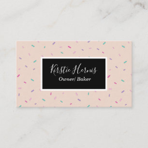 Blush Pink Bakery Pastry Chef Modern Business Card
