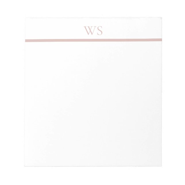 Blush Pink Bar Monogram Personalized Notepad (Front)