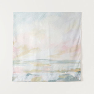 Blush Pink Beach Seascape Fine Art Tapestry