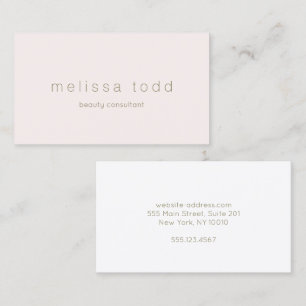 Blush Pink Beauty Minimalist  Business Card