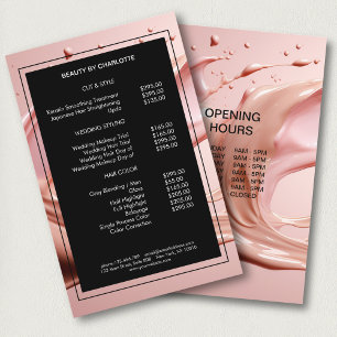 Blush Pink Beauty Salon Price List Flyer