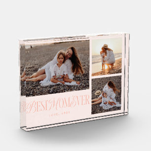 Blush Pink Best Mom Ever Collage Photo Block