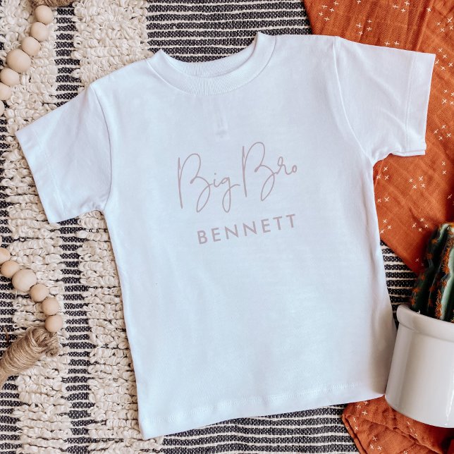 Blush Pink Big Bro Custom Name T-Shirt (Creator Uploaded)