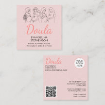 Blush Pink Birth Postpartum Line Art Midwife Doula