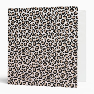 Blush Pink Black Cream Leopard Print Binder