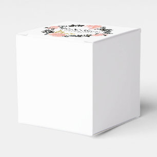 Blush Pink, Black, Gold Bridal Shower Favor Box