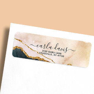Blush Pink Black Gold Marble Adresse professionnel