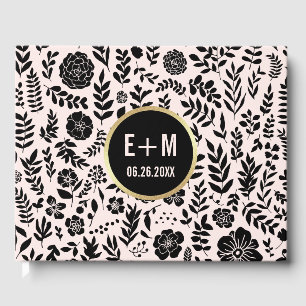 Blush Pink   Black   Gold Wedding Guest Book