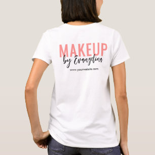 Blush Pink Black Script Logo Makeup Employee T-Shirt