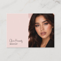 Blush Pink Black Script Photo Makeup