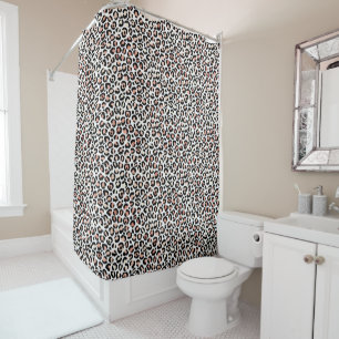Blush Pink Black White Leopard Print            
