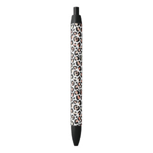 Blush Pink Black White Leopard Print          Pen