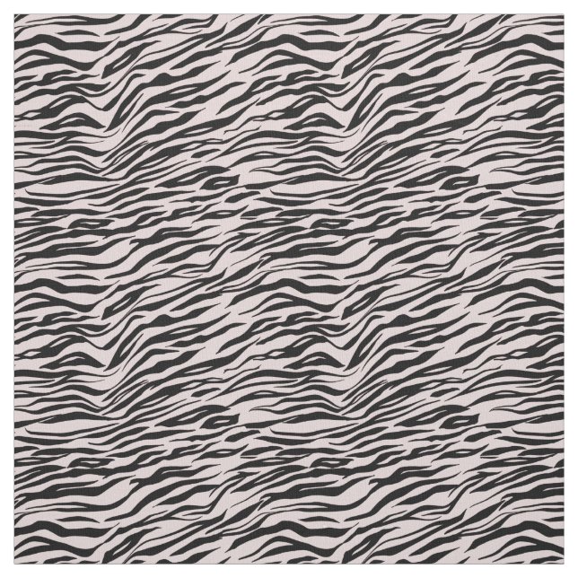 Blush Pink Black Zebra Print Fabric (Swatch)