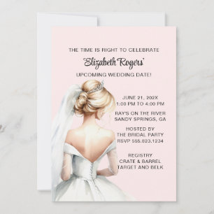 Blush Pink Blonde Bridal Shower Invitation