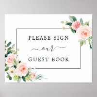 Blush Pink Bloom Guest Book Sign