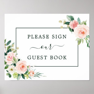 Blush Pink Bloom Guest Book Sign
