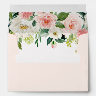 Blush Pink Bloom Pre-Printed Address 5x7 Envelope