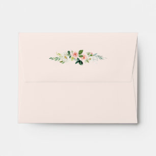 Blush Pink Bloom Pre-Printed Address RSVP Envelope