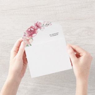 Blush Pink Bloom Wedding All In One Invitation