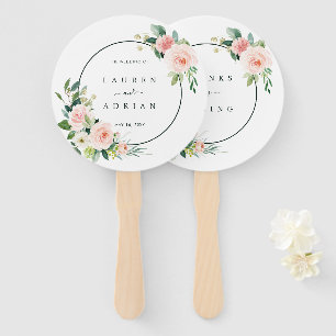 Blush Pink Bloom Wedding Hand Fan