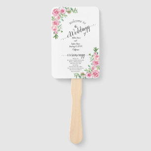 Blush Pink Bloom Wedding Hand Fan