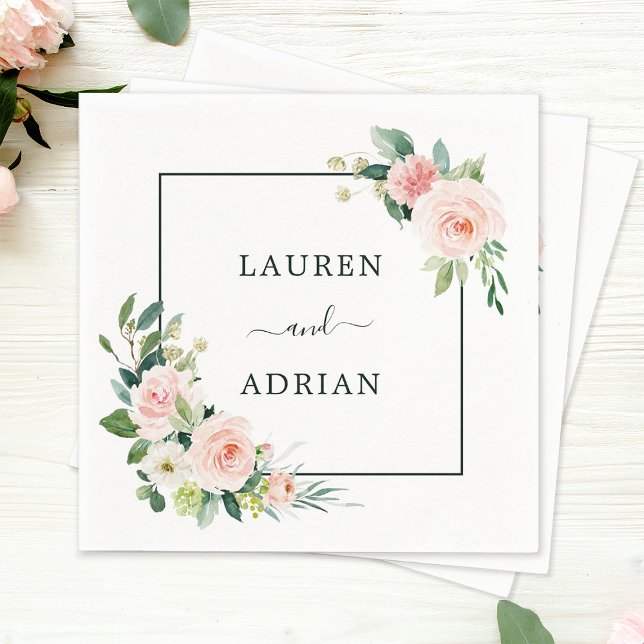 Blush Pink Bloom Wedding Napkin (Creator Uploaded)