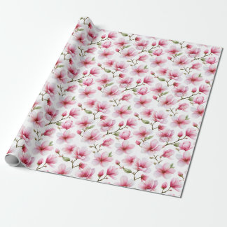 Blush Pink Blossom Artistic Romantic Garden Wrapping Paper