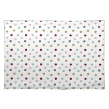 Blush Pink & Blue, Gold, Wine Red Polka Dots