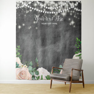 Blush Pink Boho Customizable Photo Booth Backdrop Tapestry