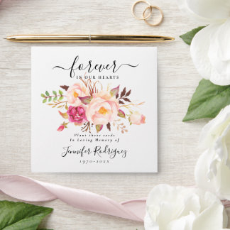 Blush Pink Boho Seed Packet Memorial Funeral  Envelope