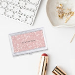 Blush Pink Bokeh Personalized Business Card Holder<br><div class="desc">Elegant business card case features a background of twinkling bokeh lights in pink champagne blush,  with your name,  monogram or company name in the centre.</div>