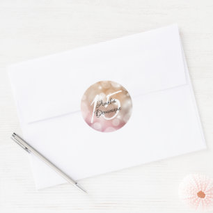 Blush Pink Bokeh Quinceanera Classic Round Sticker