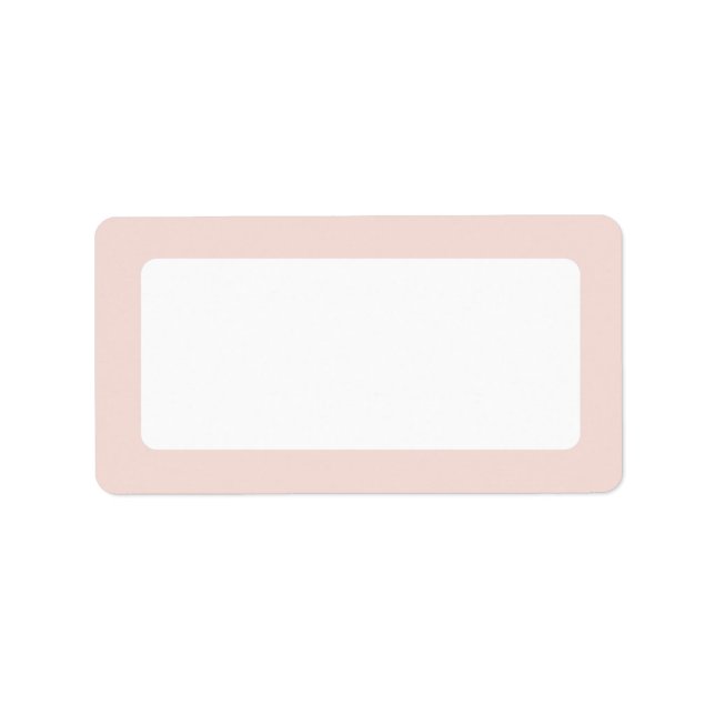 Blush pink border plain blank label (Front)