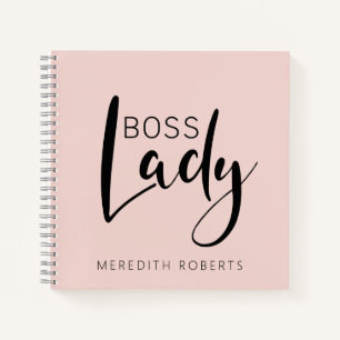 Blush Pink Boss Lady Logo Personalized Notebook