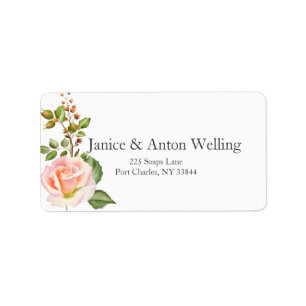 Blush Pink Botanical Wedding Label