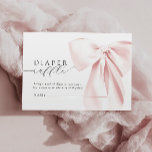 Blush Pink Bow Baby Shower Diaper Raffle  Enclosure Card<br><div class="desc">Encourage guests to join in the fun with this Blush Pink Bow Baby Shower Diaper Raffle Enclosure Card. With its chic blush pink bow and romantic handwritten script, this card adds a playful touch to your shower, inviting guests to bring a pack of diapers for a chance to win a...</div>