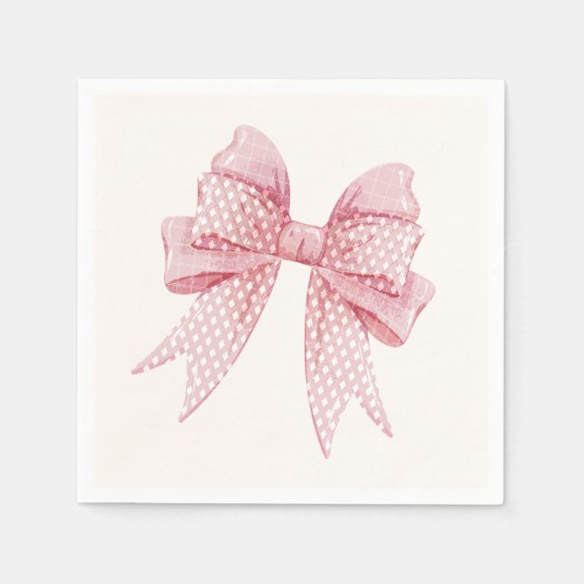 Blush Pink Bow Birthday  Napkin (Front)