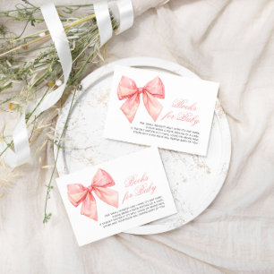 Blush Pink Bow Book for Baby Enclosure Card