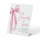 Blush Pink Bow Bridal Shower Flower Bar Sign