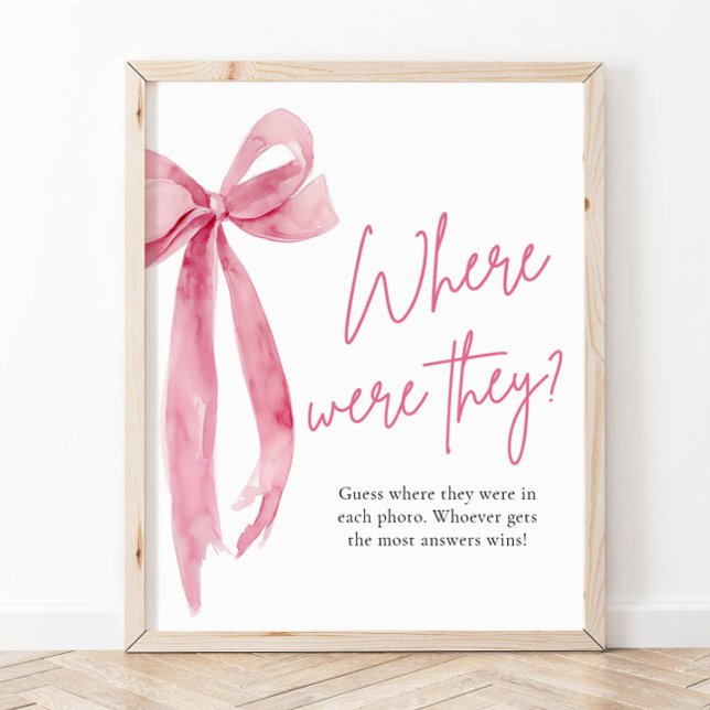 Blush Pink Bow Bridal Where were they Sign (Creator Uploaded)