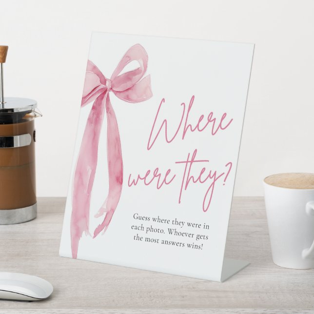 Blush Pink Bow Bridal Where were they Sign (In SItu)