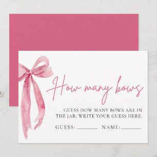 Blush Pink Bow Guess How Many Bows Game Invitation