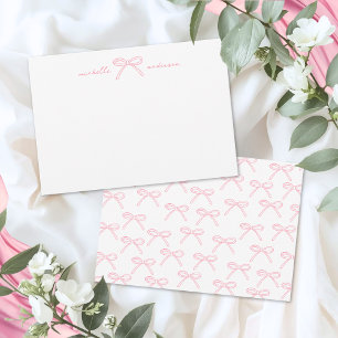 Blush Pink Bow Name Card
