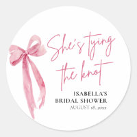 Blush Pink Bow She's Tying the Knot Bridal Shower