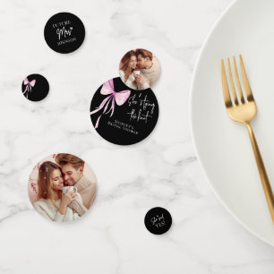 Blush Pink Bow She's Tying the Knot Bridal Shower Confetti