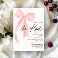 Blush Pink Bow She's Tying the Knot Bridal Shower