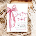 Blush Pink Bow She's Tying the Knot Bridal Shower Invitation<br><div class="desc">Announce the upcoming celebration with elegance and charm using our Blush Pink Bow She's Tying the Knot Bridal Shower Invitation. This invitation exudes sophistication, capturing the essence of a joyous occasion. The blush pink colour palette adds a touch of romance, while the delicate bow symbolizes the tying of the knot...</div>
