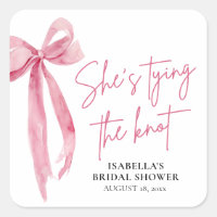 Blush Pink Bow She's Tying the Knot Bridal Shower