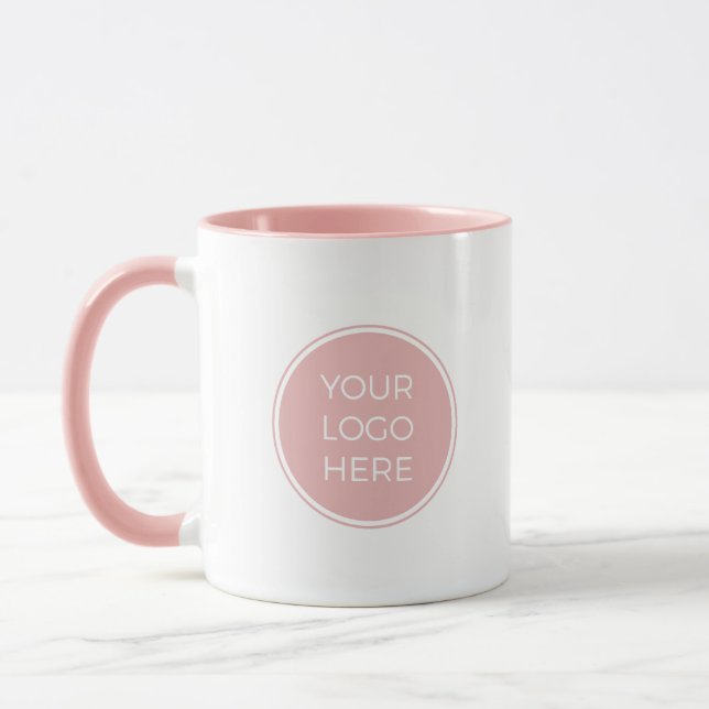 Blush Pink Branded Logo Mug (Left)